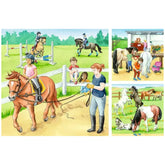 Ravensburger - Un Día en el Establo de Equitación - 3x49 Piezas - Rompecabezas